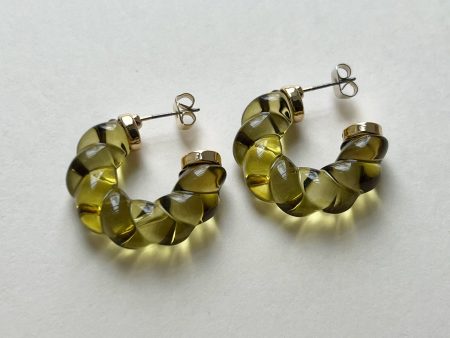 Glacial Hoops - Olive Green Discount