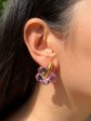 Glass Flower Donut Hoops - Lilac Online