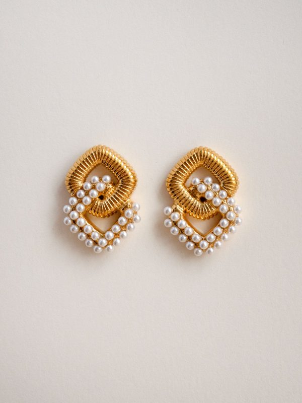 Bold Pearl-Encrusted Earrings For Cheap