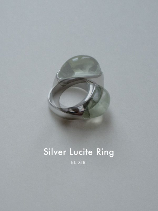 Silver Lucite Ring - Elixir Online Sale