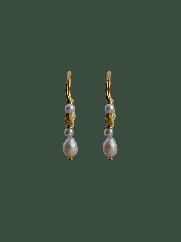 Fluidity Inlaid-Pearl Earrings Online