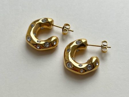 Gemstone-encrusted hoops Online