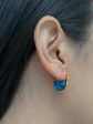 Blue Sea Marble Petite Hoops Online Sale