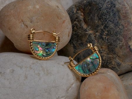 Abalone Shell Petite Hoops Discount