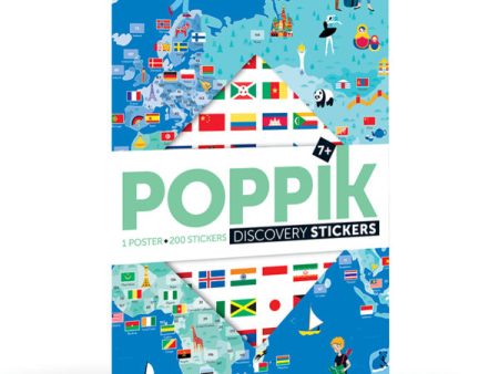 Poster pédagogique + 200 stickers - Drapeaux du monde Online Hot Sale