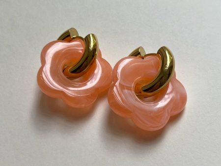 Flower Donut Hoops - Marbled Peach Online