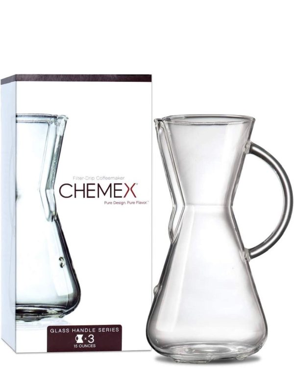 Chemex Coffee Maker- Glass Handle - 3 Cup   15oz. Online Sale