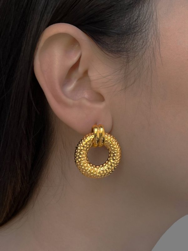 Ancient Gold Donut Earrings For Sale