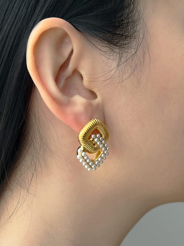 Bold Pearl-Encrusted Earrings For Cheap