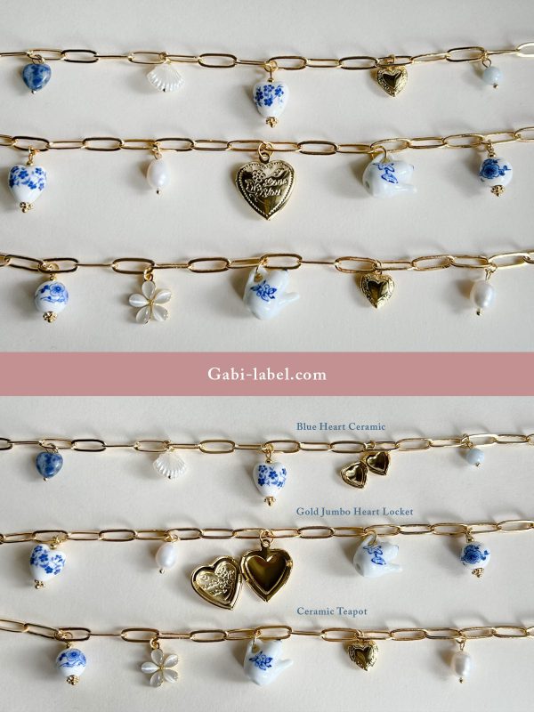 Eclectic Charm Necklace - Blue Heart Ceramic Discount