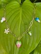 Pink Strawberry Charm Necklace with Colourful Mushrooms For Discount