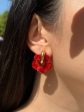 Flower Donut Hoops - Marbled Red Cheap