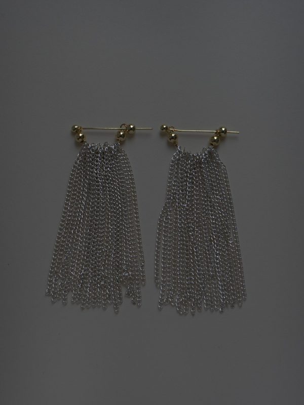 Fluidity Silver Chain Earrings - Long Hot on Sale