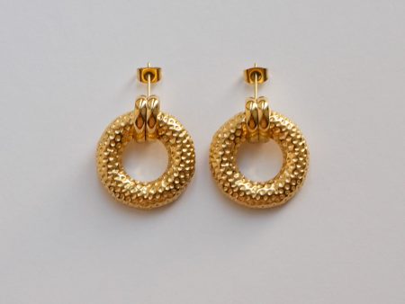 Ancient Gold Donut Earrings For Sale