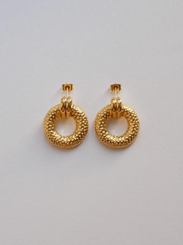 Ancient Gold Donut Earrings For Sale