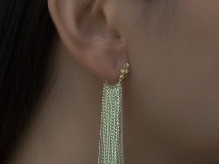 Fluidity Silver Chain Earrings - Long Hot on Sale