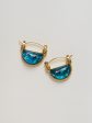 Blue Sea Marble Petite Hoops Online Sale