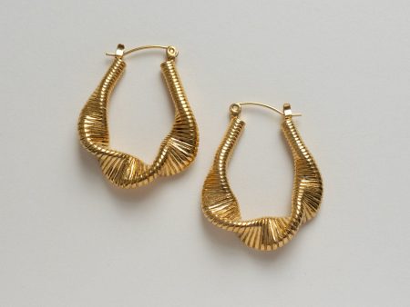 Fluid Waves Hoops - Gold Cheap