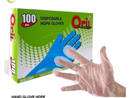 HAND GLOVE Disposable HDPE Orii 100pc pack For Sale