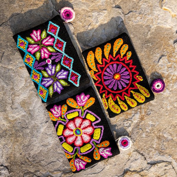 Ayacucho Flowers  Hand Embroidered Pouch Online Hot Sale