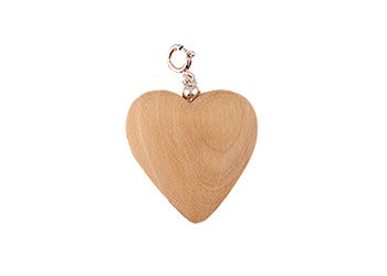 Blonde Wood Heart Charm Online Hot Sale