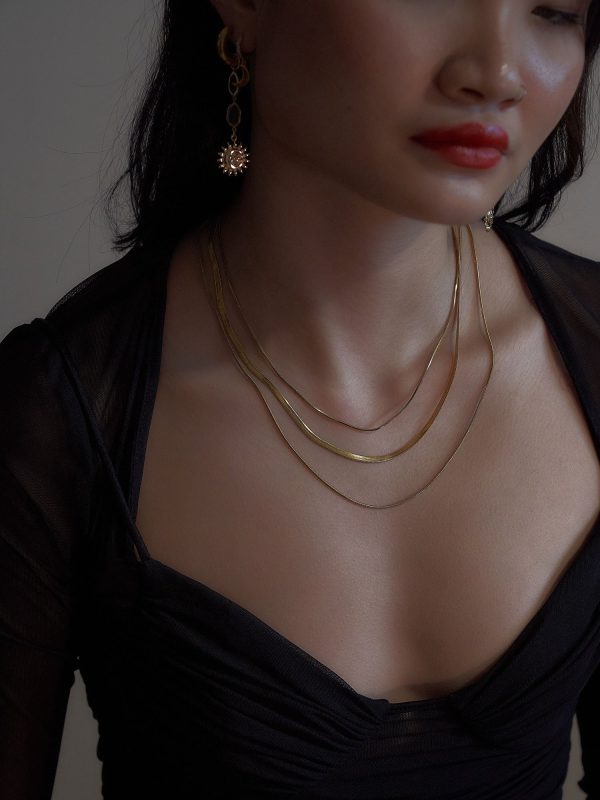 Tri-layered Snake Chain Necklace Fashion