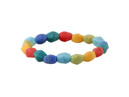 Rainbow Pebble Bracelet For Sale