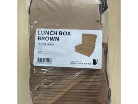 PAPER LUNCH BOX KRAFT BROWN 50pcs pack Discount