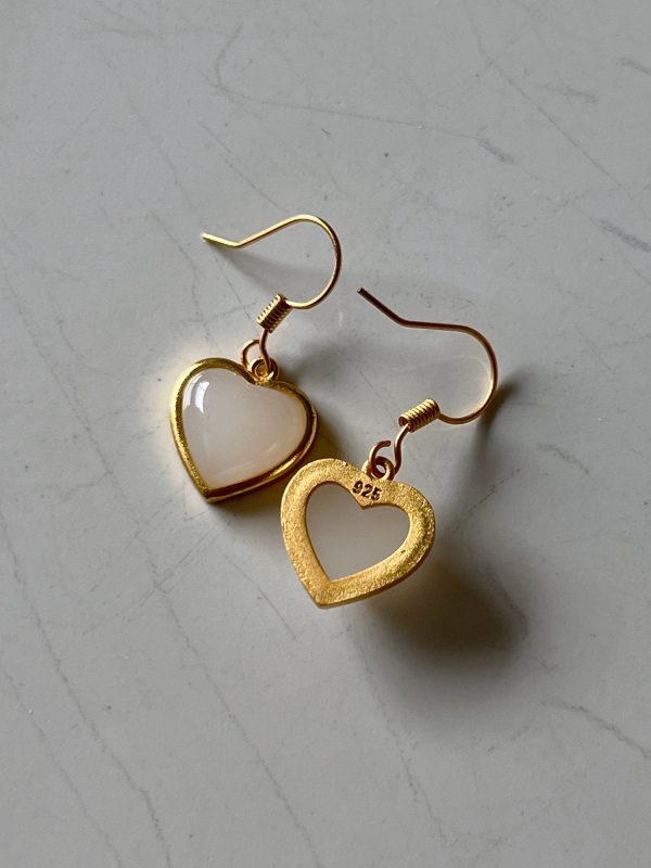 Chubby Heart Jade Earrings Discount