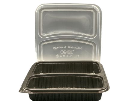 LUNCH BOX PLASTIC BLACK 50pc pack With Lid-2Com Online Sale