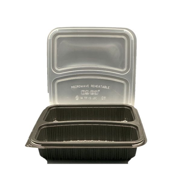 LUNCH BOX PLASTIC BLACK 50pc pack With Lid-2Com Online Sale