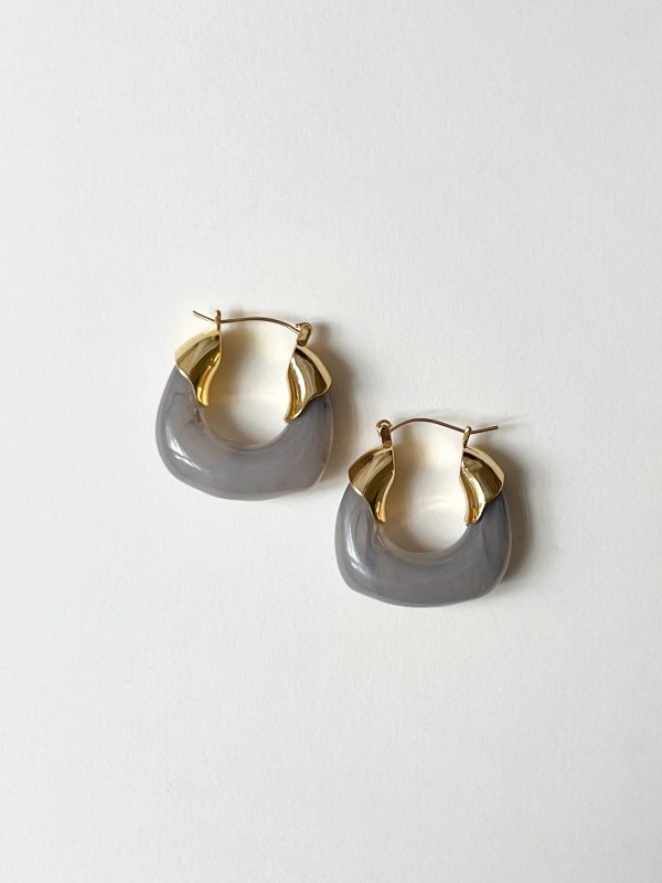 Chunky Vintage Hoops - Grey on Sale