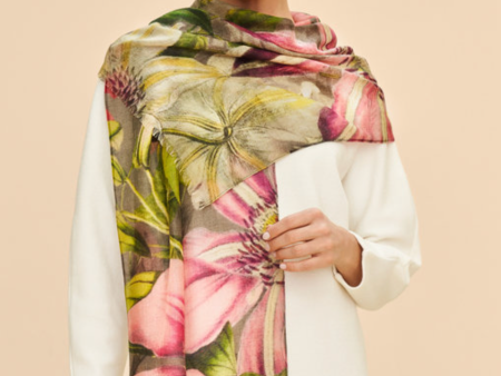 Wool Scarf Botanical Hot on Sale