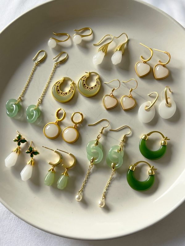 Butterfly Jade Earrings For Sale