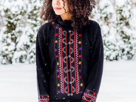 Short Embroidered Alpaca Sweater Online