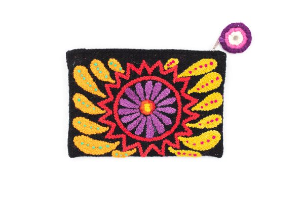 Ayacucho Flowers  Hand Embroidered Pouch Online Hot Sale