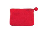 Felt Leaf Clutch Red Hot on Sale