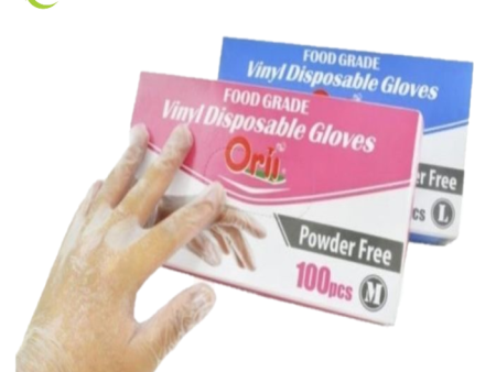 HAND GLOVE VINYL FoodGrade PowderFree-L 100pcs pack For Cheap