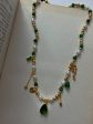 Baroque-style Luxe Gold Necklace with Assorted Green Stones Fashion