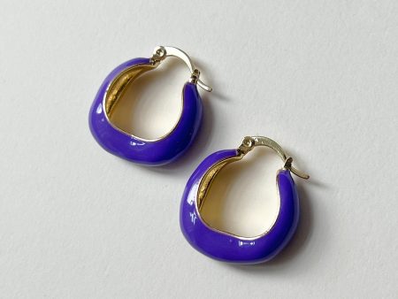 Chic Enamel Hoops - Purple Sale