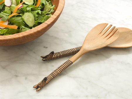 Giraffe or Zebra Salad Servers For Sale