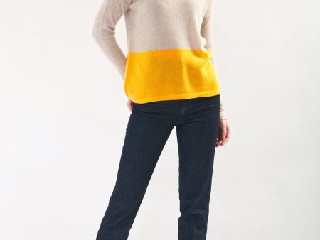 Cashmere Sweater Easy Fit Color Block For Discount