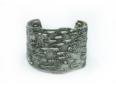 Birch Bark Pure Art Silver Bracelet Hot on Sale