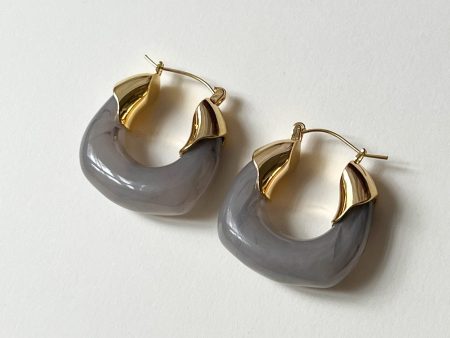 Chunky Vintage Hoops - Grey on Sale