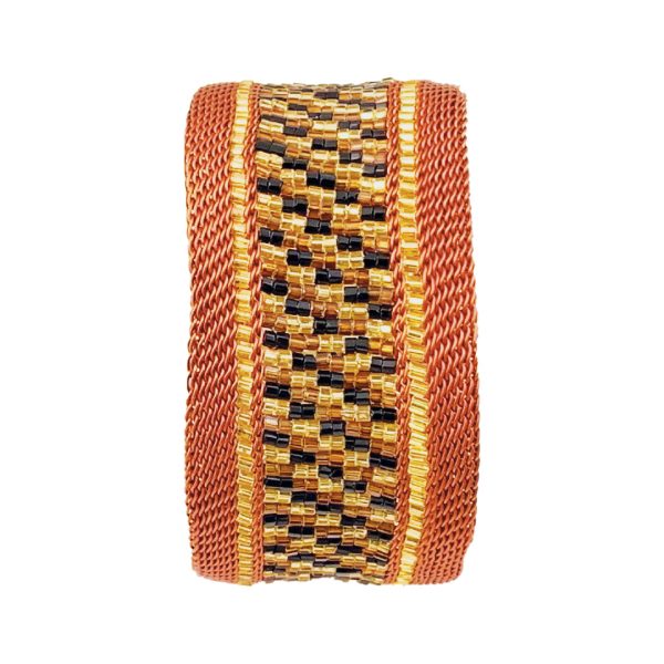 Wide Copper Beaded Bangles Online now