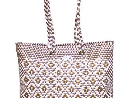 White and Gold Recycled Plastic Tote Sale