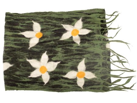 White Daisies Feltd Scarf Discount