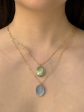 Large Pearl Pendant Necklace with Carved Flowers - Blue Supply