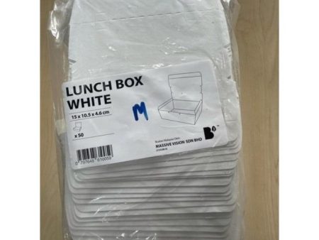 PAPER LUNCH BOX WHITE PLAIN 50pcs pack Online Hot Sale