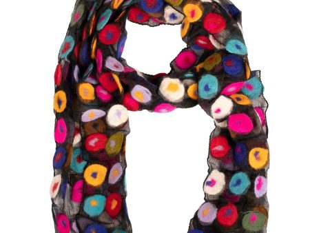 Polka Dot Felt Scarf Hot on Sale